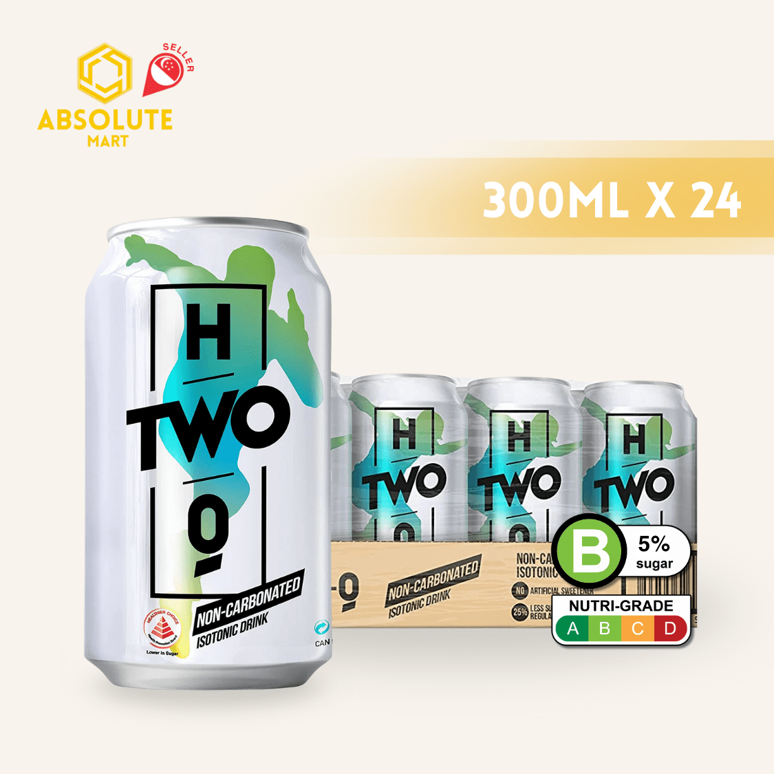 YEO'S H20 Original 300ML X 24 (CAN) - ABSOLUTE MARTYEO'S H20 Original 300ML X 24 (CAN)Isotonic Drinks