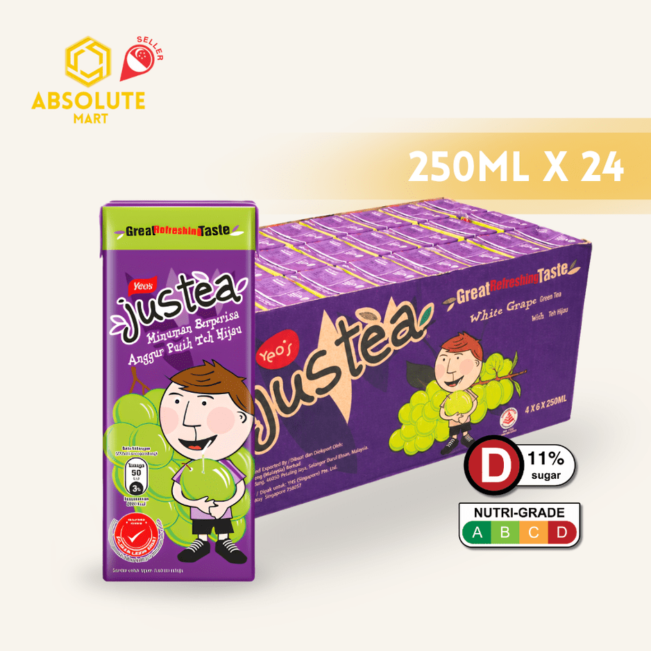 YEO'S JusTea Whitegrape 250ML X 24 (TETRA) - ABSOLUTE MARTYEO'S JusTea Whitegrape 250ML X 24 (TETRA)Fruit Drinks