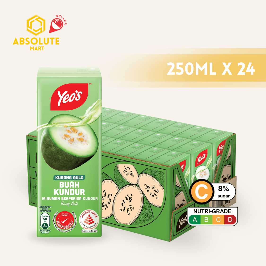 YEO'S Wintermelon Tea 250ML X 24 (TETRA) - ABSOLUTE MARTYEO'S Wintermelon Tea 250ML X 24 (TETRA)Flavoured & Milk Tea