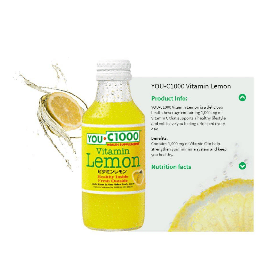 YOU C1000 Vitamin Lemon 140ML X 30 (GLASS) - ABSOLUTE MARTYOU C1000 Vitamin Lemon 140ML X 30 (GLASS)Vitamin Water